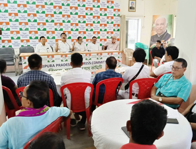 MLA Sudip Roy Barman addressed a ST (Adibashi) Congress meeting in Congress Bhavan at Agartala on November 8.